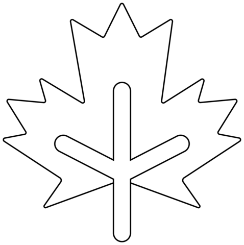 Maple Leaf Emoji Coloring Page